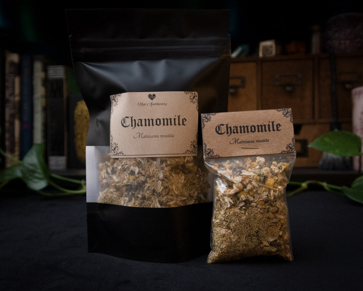 Small and large bags of chamomile