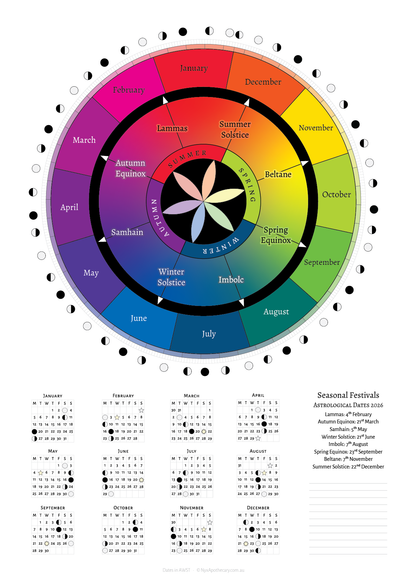 2026 Printable Calendar (Southern Hemisphere)
