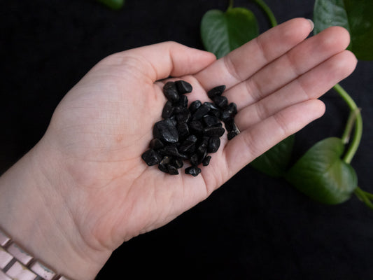 Black Tourmaline Crystal Chips