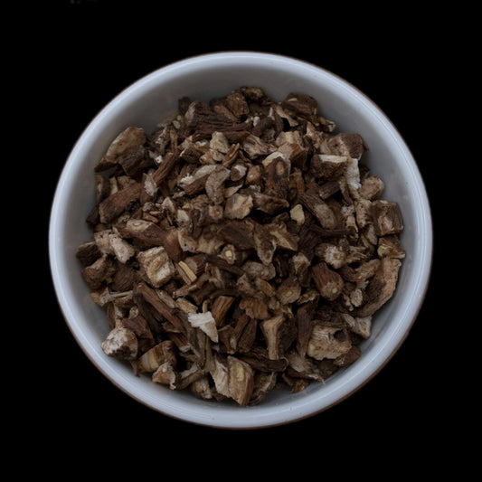 Chopped dandelion root