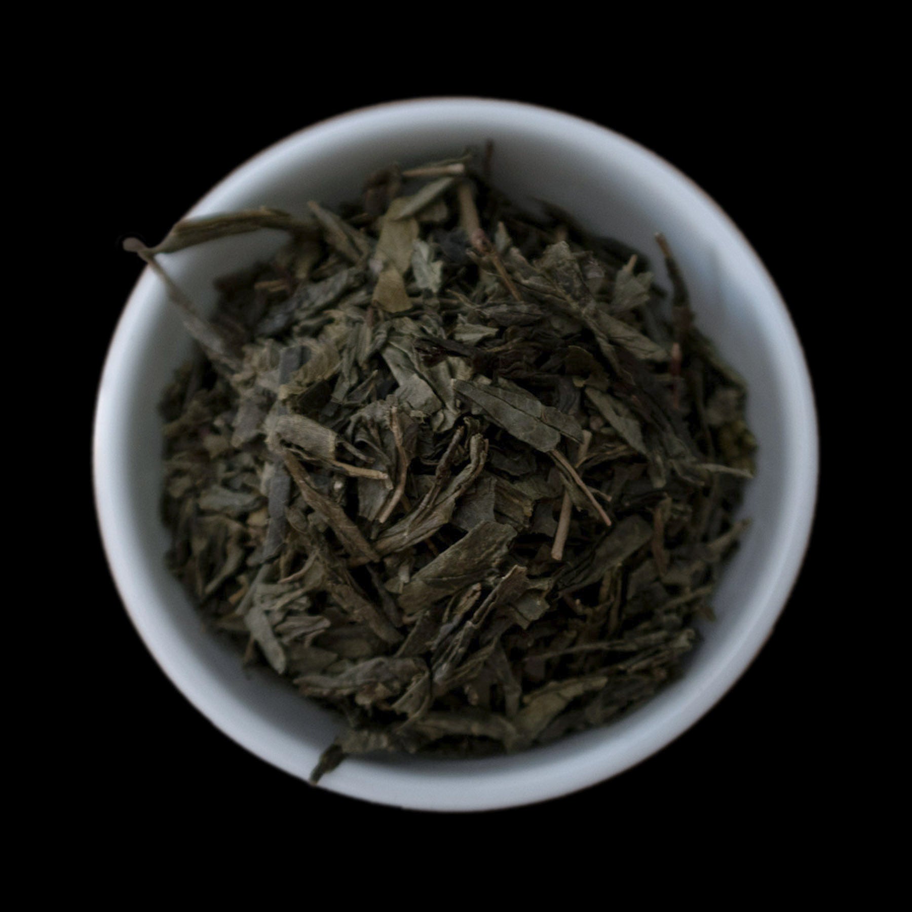 Green Sencha tea leaves